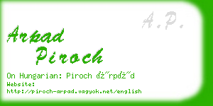 arpad piroch business card